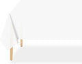 QIKSION White Plastic Table Cloth Disposable 3 Pack, 54 x 108 Inch Tablecloths for Party, Picnic, Birthday, Rectangle Table Cover