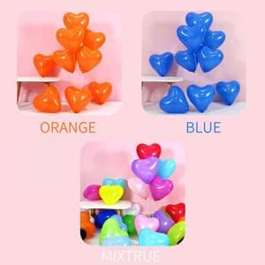 100 6-inch Heart shaped balloons 10 Kinds of Mixed Color Latex Balloons for Valentines Day,Propose Marriage,Wedding Party.(red, purple,yellow,green,blue, pink, white,orange,etc.)