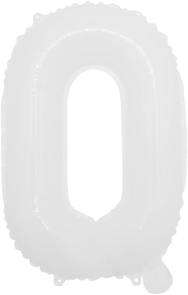 16 inch White Alphabet Letter and Number Balloons Set Package, Aluminum Hanging Foil Film Banner Mylar Balloon for Birthday Party Decoration Custom Word (A-Z, 0-9) (16 inch White O)