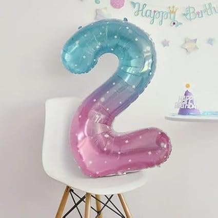 40 Inch Large Numbers Balloon, 4 Pink Purple Blue Ballon for 4th 14 40 44 Birthday Party, Balloon 4 Number for Graduations Wedding Supplies