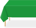 QIKSION Green Plastic Table Cloth Disposable 3 Pack, 54 x 108 Inch Tablecloths for St Patricks Day, Birthday Party, Christmas Decorations, Rectangle Table Cover