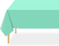 QIKSION Fresh Mint Plastic Table Cloth Disposable 3 Pack, 54 x 108 Inch Tablecloths for Party, Birthday, Rectangle Table Cover