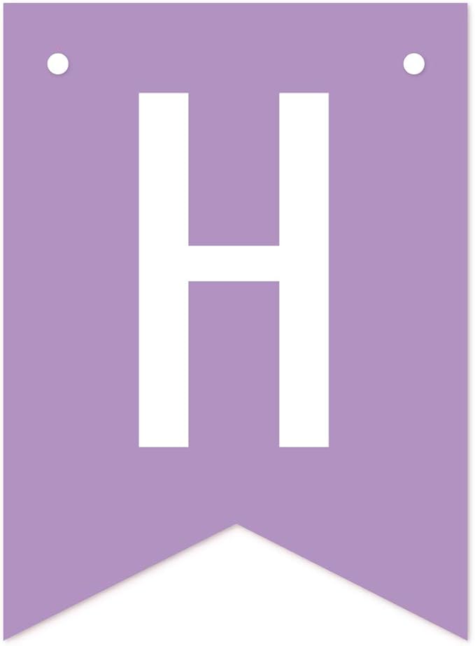 Andaz Press Personalized Hanging Pennant Banner Party Decorations, Lavender, Purple, Aqua, Happy 4th Birthday Olivia, 1-Pack, Approx. 5-Feet, Custom Name and Number, Mermaid Theme