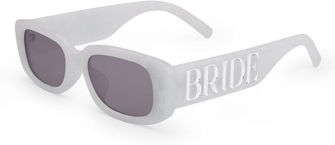 xo, Fetti Bride Sunglasses - White + Silver Marble | Bachelorette Party Sunnies, Engagement Decorations, Bridal Shower Accessory, Bach Supplies, Bridesmaid Favors, Bride To Be Gift