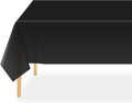 QIKSION Black Plastic Table Cloth Disposable 12 Pack, 54 x 108 Inch Tablecloths for Party, Graduation, Halloween Decorations, Rectangle Table Cover