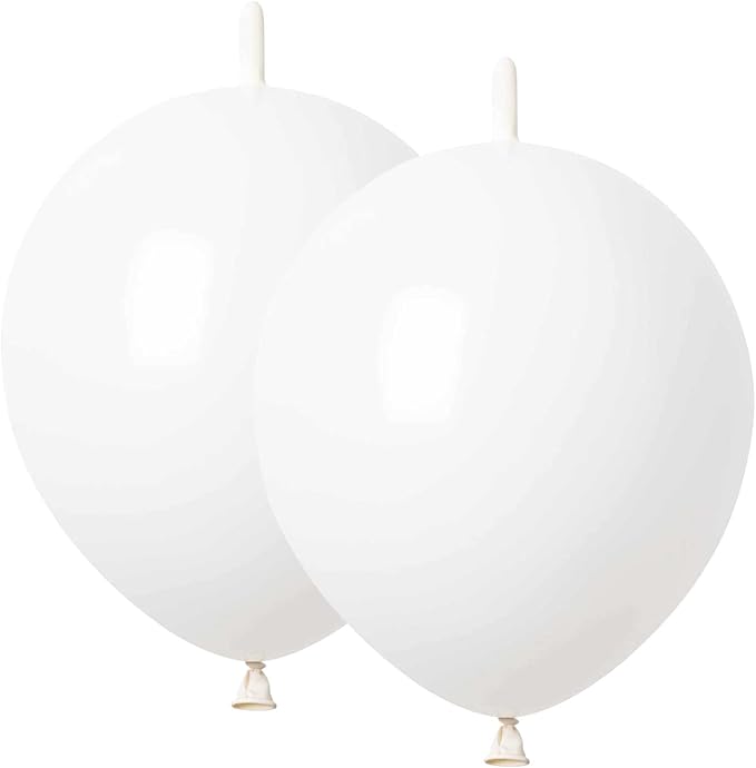 Link Balloons White 6 Inch Latex Quick Linkale Balloon 160 Pcs for Birthday, Halloween, Christmas, Party Festival Decorations