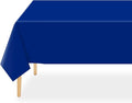 QIKSION Royal Blue Plastic Table Cloth Disposable 12 Pack, 54 x 108 Inch Tablecloths for Party, Graduation, Patriotic, Veterans Day Decorations, Dark Blue Rectangle Table Cover