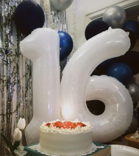 40 Inch Big White 9 Balloon Number, Jumbo Giant Happy 9th 19 29 39 49 99 Birthday Party Decorations, White Large Nine Mylar Foil Anniversary Birthday Party Engagement Decorations