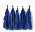 Blue Tissue Paper Tassel DIY Hanging Paper Decorations Party Garland for Party, Wedding, Festival, Baby Shower - 20PCS (ROYAL BLUE 35CM)
