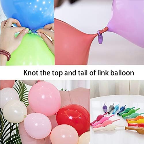 IN-JOOYAA 6 Inch Latex Link Balloons 100 Pcs Quick Link Balloon for Party Decoration(White and Silver)