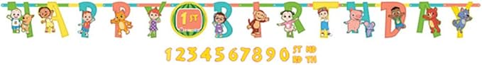 Cocomelon Multicolor Jumbo Add An Age Paper Letter Banner - 10" x 10.5' (Pack Of 1) - Perfect For Birthday Parties & Celebrations