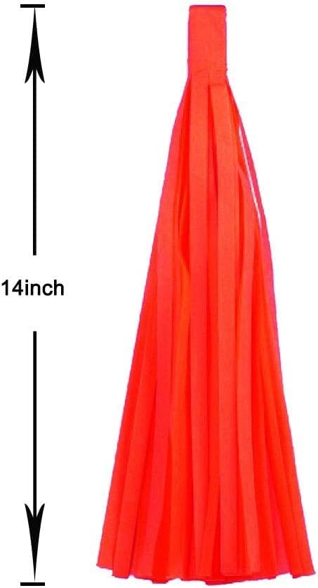 Green Light Green and Pink Tassel Garland Banner Paper Tassels for Party Decorations,Pack of 15