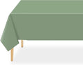 QIKSION Sage Green Plastic Table Cloth Disposable 6 Pack, 54 x 108 Inch Tablecloths for Baby Shower Birthday Bridal Wedding Party Decorations, Rectangle Table Cover