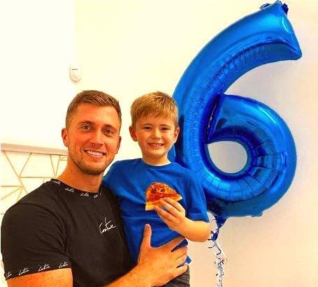 40 Inch Navy Blue Mylar Foil Number 6 Birthday Balloon, Digital Balloons for 6 16 Boy Girl Party Decorations Supplies, Big Helium Balloon Numbers for 26 36 46 60 Men Women Anniversary