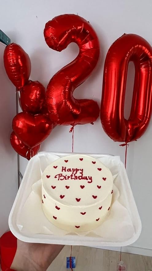 40 Inch Red Number 5 Balloon, Giant 5 Number Balloons for 5th Birthday Decorations, Party Supplies for Baby Boy Girl, Red Party Decor