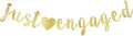 Just Engaged Banner, Engagement Party Gold Gliter Paper Sign Backdrops