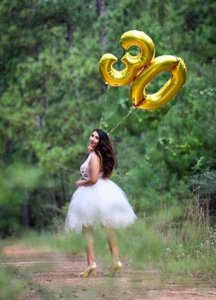 Gold Mylar Number 30 Balloon 40 inch, Number 30th Birthday Balloon for Men Women, Gold Foil Balloon for 30 Birthday Party, Anniversary Celebration Number Balloons Decorations