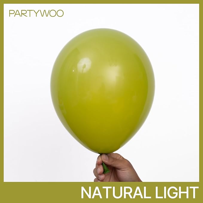 PartyWoo Olive Green Balloons 50 pcs 12 Inch Matte Sage Boho Green Eucalyptus Helium Balloons for Wedding Baby Shower Gender Reveal Birthday Graduation Jungle Safari Party Decorations Green-F06
