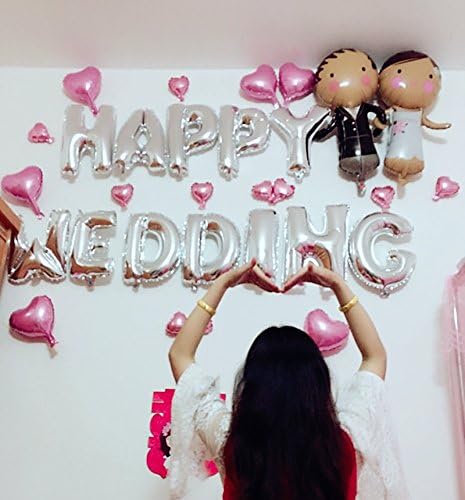 Glanzzeit 16 Inch Silver Foil Balloons Letters A to Z Numbers 0 to 9 for Prom Wedding Birthday Party Decor (Letter W)