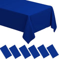 WNINK 6 Pack Royal Blue Tablecloths Disposable Table Covers 54" x 108" Table Cloths for BBQ Birthday Picnic Bridal Shower Wedding Plastic Table Cloths for Parties Fits 6 to 8 Foot Rectangle Tables