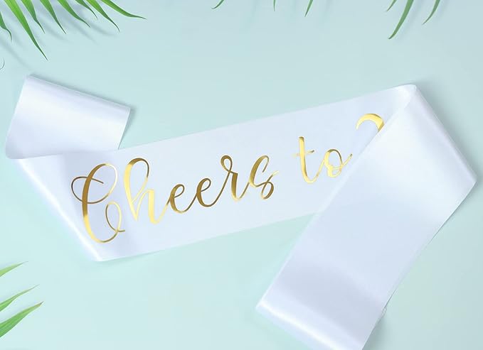 It's my 31st Birthday Sash for Women and Men,Cheers to 31,Happy 31st Birthday Sash White with Gold Foil Lettering.