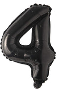 16" inch Single Black Alphabet Letter number Balloons Aluminum Hanging Foil Film Balloon Wedding Birthday party decoration banner Air Mylar Balloons (16 inch Black 4)