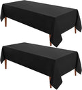 VidaFete Tablecloth 60 * 102inch 2pack Rectangle Table Cloth Polyester, Stain Wrinkle Resistant Dining Table Cover for Kitchen Dinning Party Wedding Rectangular Tabletop Buffet Decoration(Black)