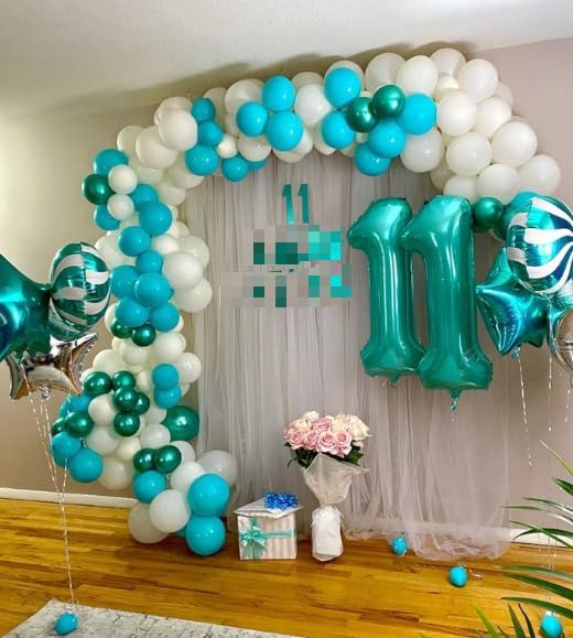 Teal Blue Number 1 Balloon 40 inch, Number 1 Birthday Balloons for Boy Girl, Teal Blue Foil One Balloon for 1st 10 11 12 16 18 Birthday Party, Anniversary Celebration Number Decorations