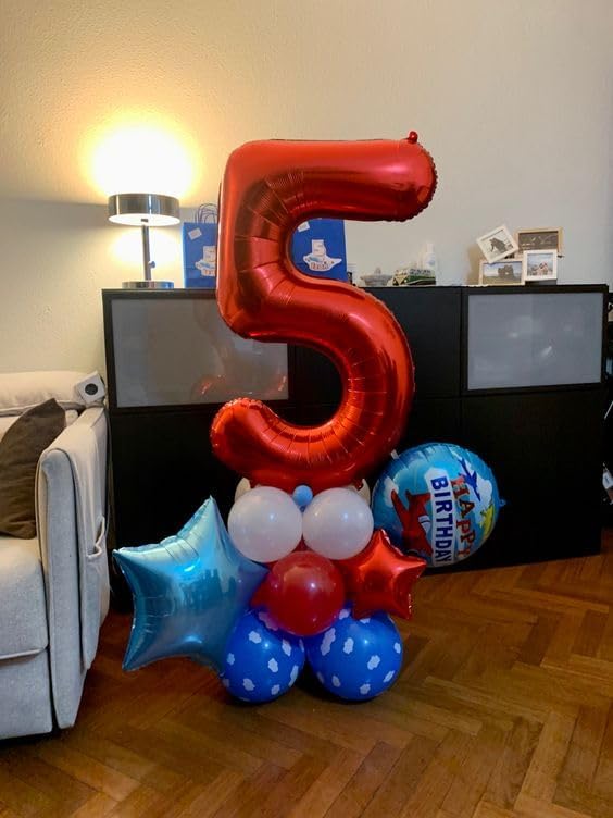 Red Number 11 Balloon 40 inch, 11 Number Balloons, 11th Red Birthday Decorations, 11 Year Old Girls Boys Party Supplies
