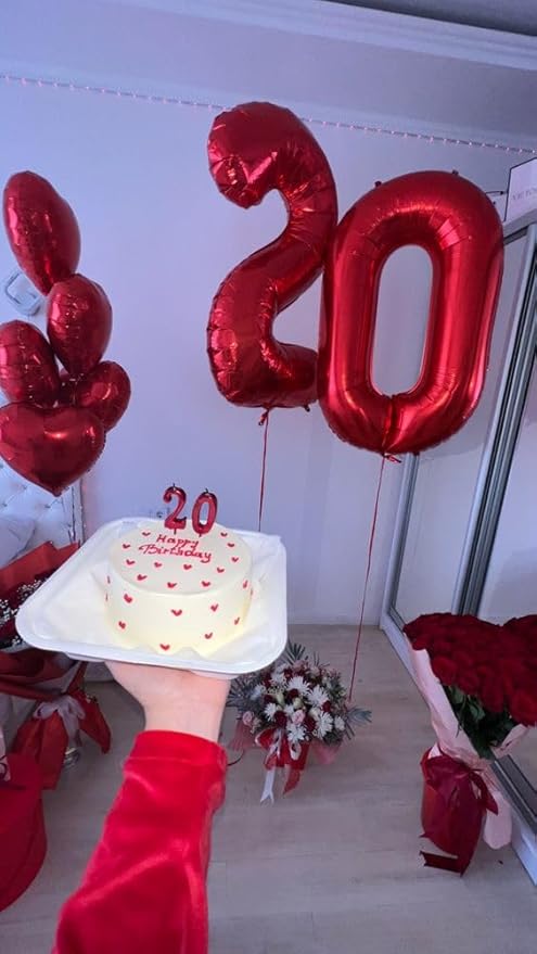 Red Number 9 Balloon 40 Inch, 9 Balloon Number, 9th Birthday Decorations, Red Party Supplies for Boys Girls