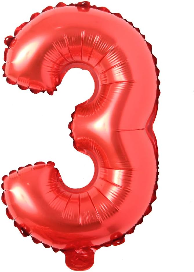 40 inch Red big size Number Letter alphabet Foil Helium Float Balloons Birthday Wedding Party Celebration decoration Air ball (40 INCH Red 3)