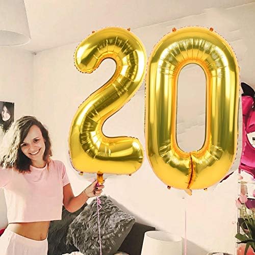 TONIFUL 40 Inch Gold Large Numbers Balloon Birthday Party Decorations, Foil Mylar Big Number Balloon Digital 60 for 2026 Graduation New Year Eve 60th Birthday, 60th Anniversary Ceremony Photo Shoot
