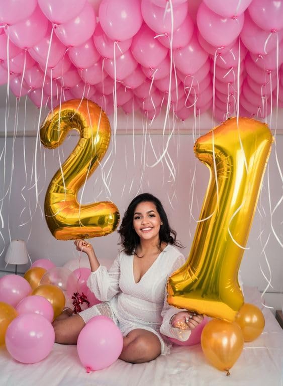 Gold 2 Balloon, Number Balloon 40 Inch, Two Balloon Number Birthday Decorations, Second 2nd Birthday Party Supplies, Number 2 Balloon