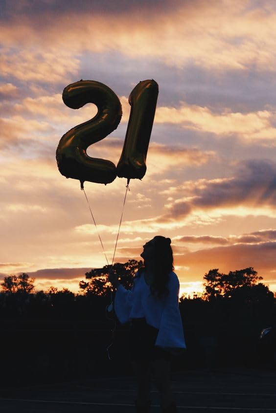 21 Balloon Number, Black Number 21st Birthday Balloons 40 Inch, 21 or 12 Years Old Black Birthday Decorations for Men Women Him Her, 21st Anniversary Decorations