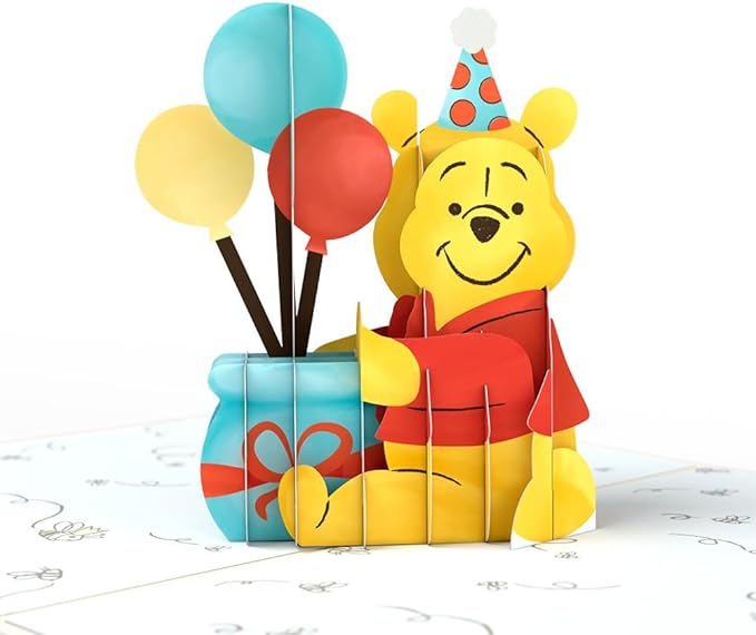 Lovepop Happy Birthday Pop-Up Card for Her and Him- 3D Disney Birthday Greeting Cards for Boys, Girls, Men, Women - Sweet as Hunny - 5" x 7" Pooh Bear Card - Blank Note Card & Envelope Included