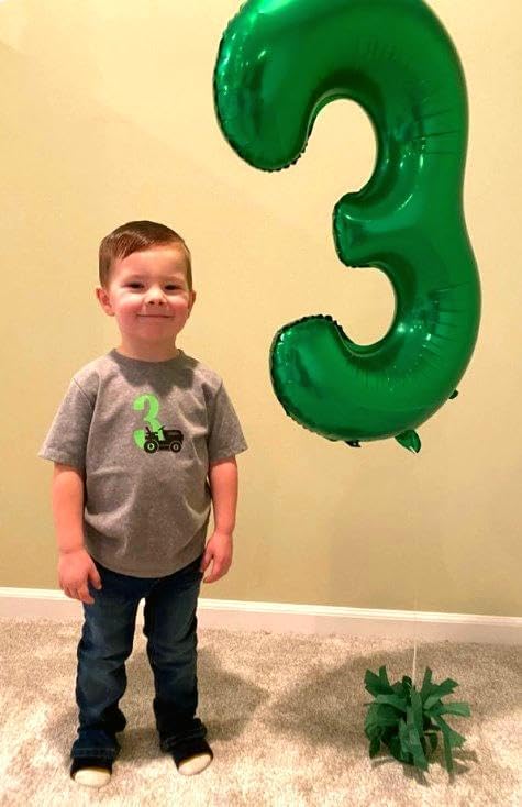 40 Inch Green 3 Large Number Balloon, 3 13 23 30 33 36 Green Birthday Party Decorations, Number Three Foil Balloons for Anniversary Party Graduations Celebration Supplies