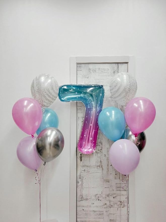 40 Inch Balloon Numbers, Pink Blue Purple Balloons for Birthday Party Decoration, Foil Number 0 Ballon for 0, 10, 20, 100, 2026 Celebration, Birthday, Baby Shower, Anniversary Decor