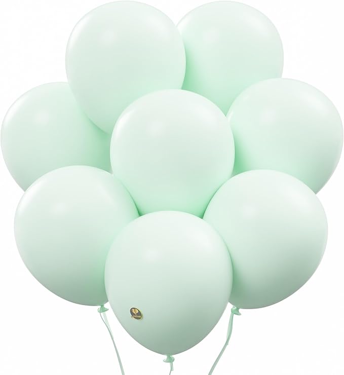 AFTERLOON® Biodegradable Balloons 50 pcs Pastel Green 10 Inch, Matte Color Thickened Extra Strong Latex Helium Float, for Baby Shower Gender Reveal Garland Wedding Birthday Party Decorations