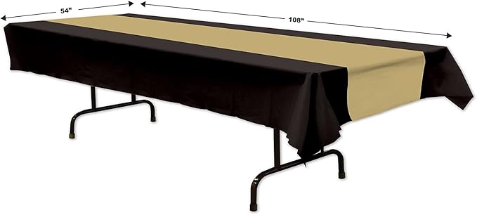 Beistle Black and Gold Plastic Tablecover Pack of 2