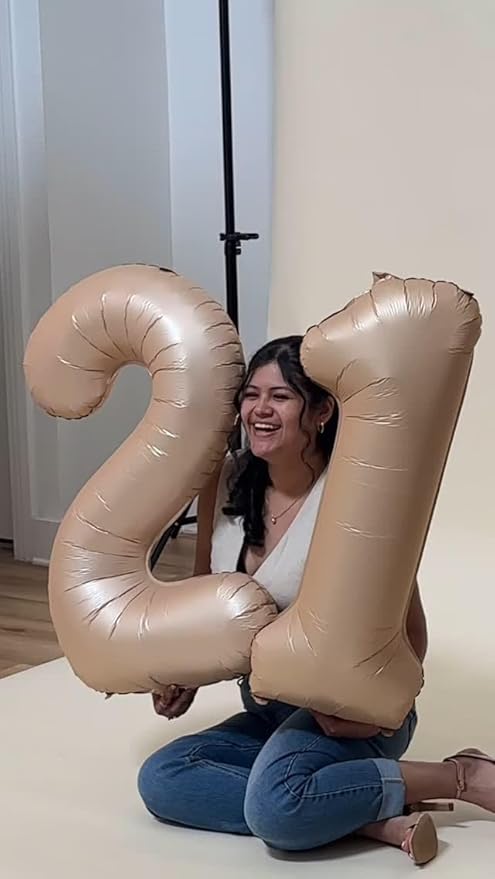 Light Brown Number 4 Balloon 40 Inch, 4 Balloon Number, 4th Birthday Decorations, Light Brown Party Supplies for Boys Girls
