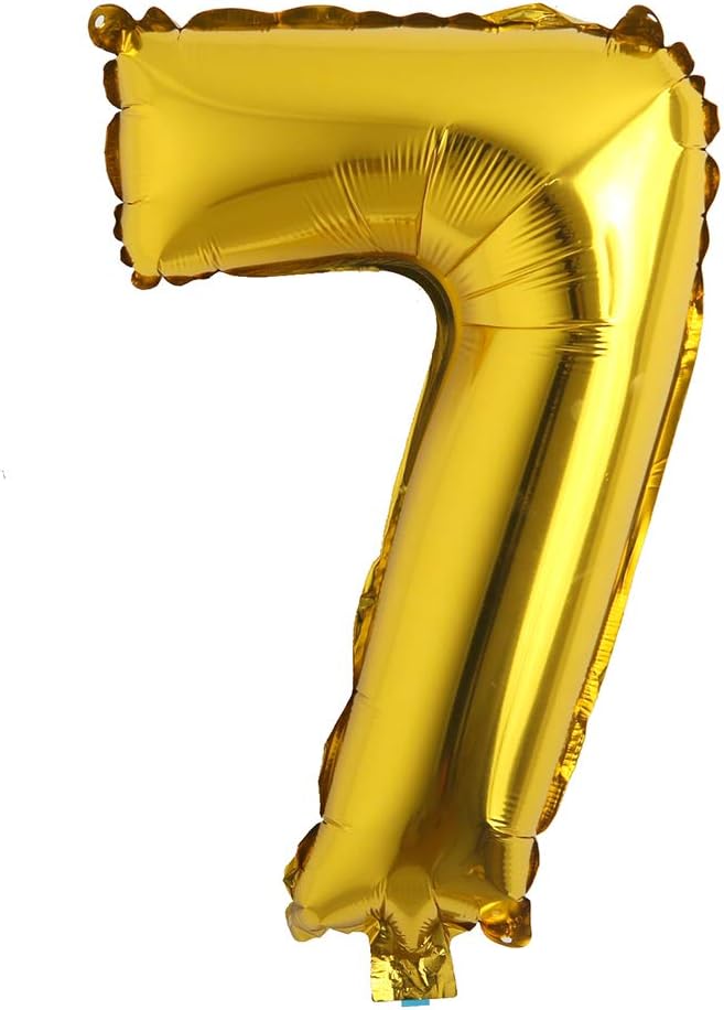 16" Alphabet Letter and Number Balloons Set Package, Aluminum Hanging Foil Film banner Mylar Balloon for Birthday Party Decoration Custom Word (A-Z, 0-9 Gold) (16 inch 7 Gold)