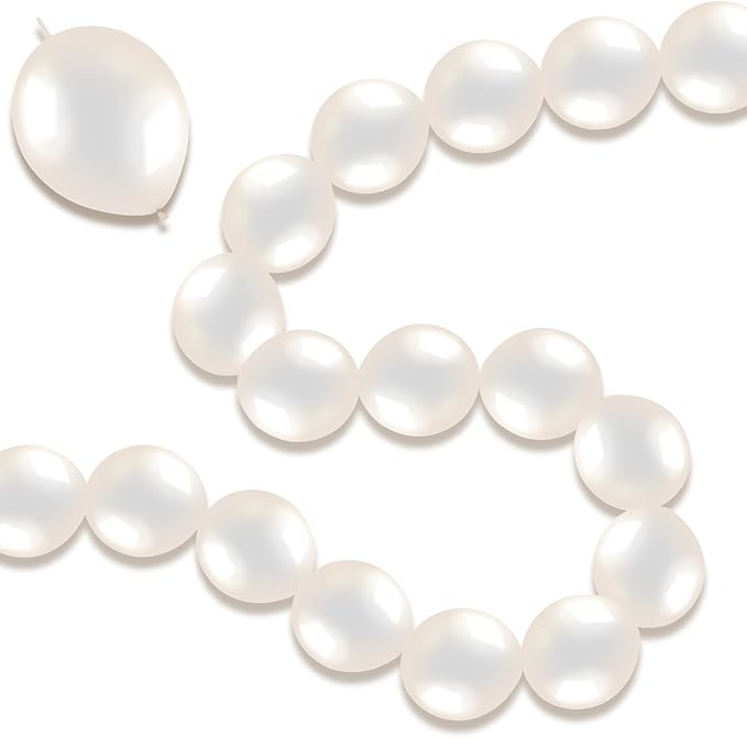 Link Balloons 6 Inch - 100 Pcs Quick Link Balloon Latex Linking Balloons Connected Linkable Balloon Birthday Wedding Party Decorations(Clear)