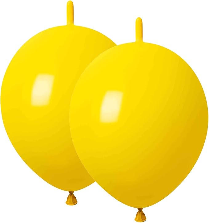 Link Balloons Yellow 12 Inch Latex Quick Linkale Balloon 160 Pcs for Birthday, Halloween, Christmas, Party Festival Decorations