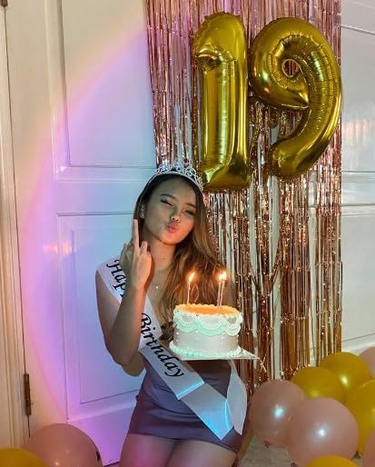 40 Inch Big Gold 9 Balloon Number, Jumbo Giant Happy 9th 19 29 39 49 99 Birthday Party Decorations, Large Nine Mylar Foil Anniversary Birthday Party Engagement Decorations