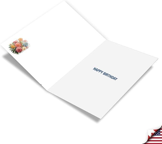 NobleWorks 102th Birthday Milestone Greeting Card with 5 x 7 Inch Envelope (1 Card) Flowers For Milestones - 102 C10580MBG