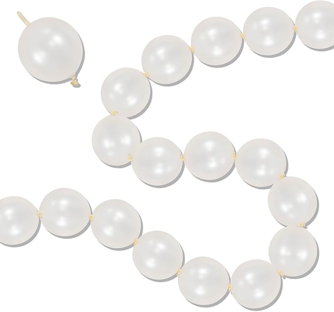 Pearl White Linking Balloons, 100PCS 6 Inch Pearl Color Quick Link Balloons for Making Balloon Wall Heart Arch, Tails Balloon for Wedding Birthday Baby Shower Engagement Graduation Party Decorations