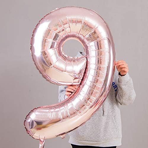 Juland Rose Gold Number Balloons Large Foil Mylar Balloons 40 Inch Giant Jumbo Number Balloons for Birthday Party Decorations 29