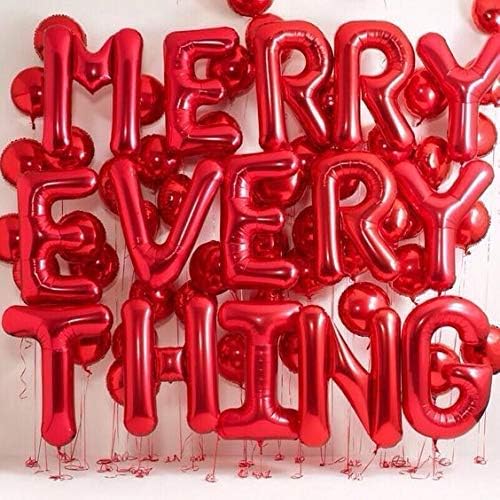 40 Inch Big Red Letter Balloons Foil Mylar Wedding Bachelorette Wedding Birthday Bridal Shower Anniversary Celebration Graduation Party Decoration Alphabet I A-Z