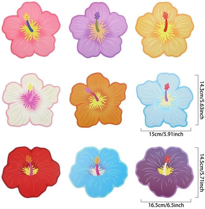 Moana Birthday Decorations Pink Purple and Blue Balloon Arch Kit with Summer Hibiscus Stickers for Tropical Hawaii Luau Tiki Magic Theme Party Supplies
