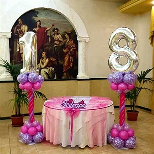 Glanzzeit 16 Inch Silver Foil Balloons Letters A to Z Numbers 0 to 9 for Prom Wedding Birthday Party Decor (Number 9)
